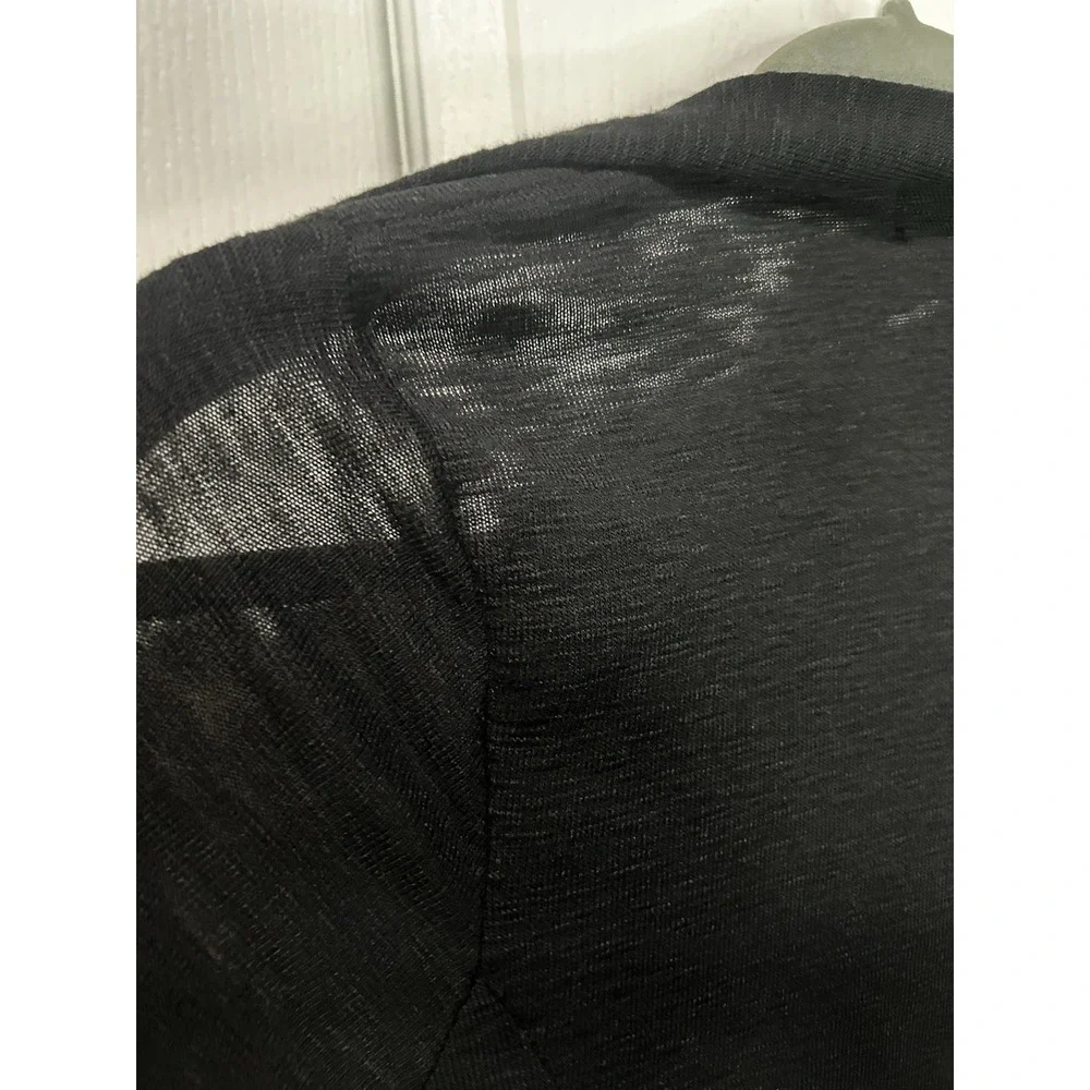 Laila Jayde Black Open Front Cardigan Short Sleeve Textured Knit NWT Basic - Picture 5 of 5